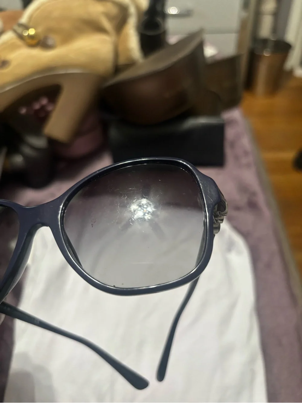 Bulgari Women's Dark Navy Rounded Oversized Sunglasses